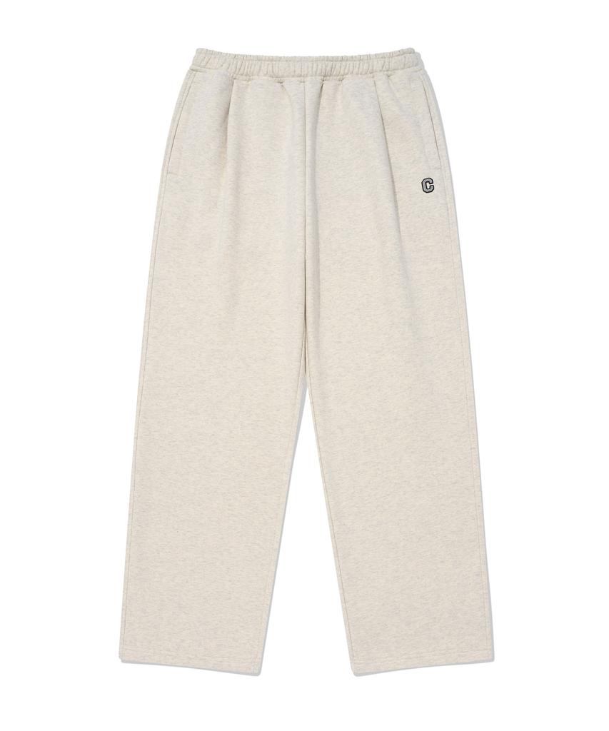 COVERNAT One-Pleat Semi-Wide Fit Sweatpants Oatmeal