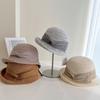 Elegant and Dignified Temperament Upturned Edge Flower Pot Hat Summer French Hat Women's Sunscreen Sun Hat