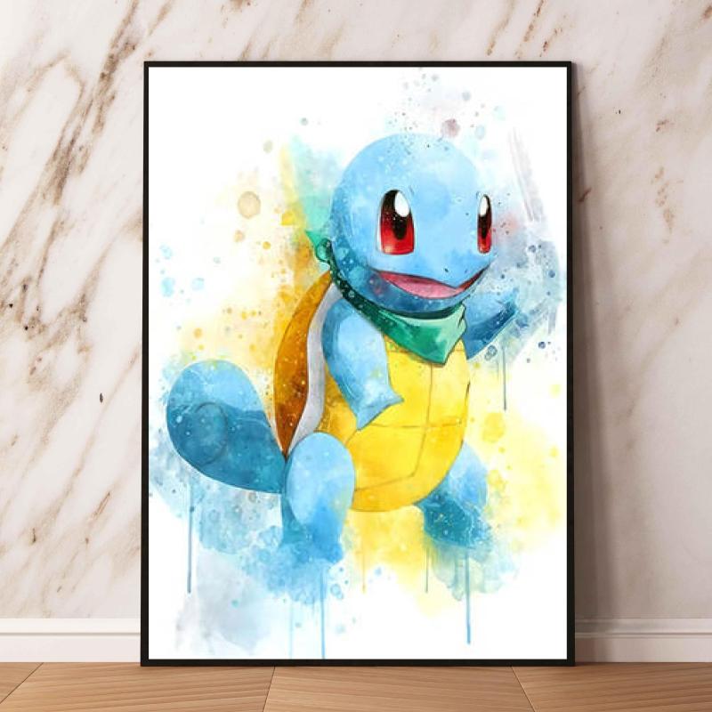 Japanese Anime Canvas Paintings Pokemon Eeveelution Watercolor Style High Quality Art Children Gifts Living Room Home Decoration