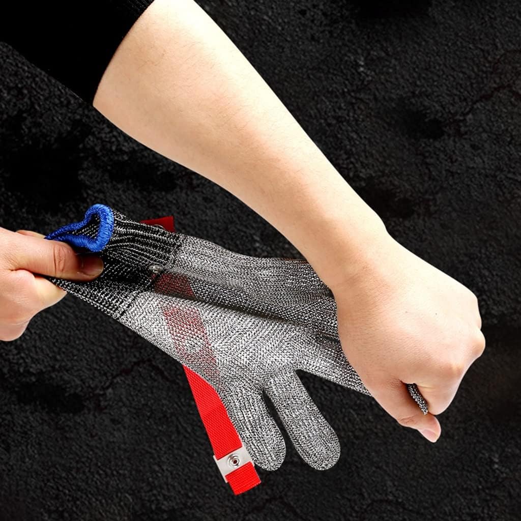 Cut Resistant Glove Adjustable Metal Cut Resistant Gloves, Suitable for Slaughter, Food Processing, Oyster Removal, Common for Both Left and Right