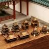 Brass Ancient Architecture Figurines Home Decor Chinese Ancient Buildings Pavilions Fairy Garden Miniatures Fish Tank Decoration