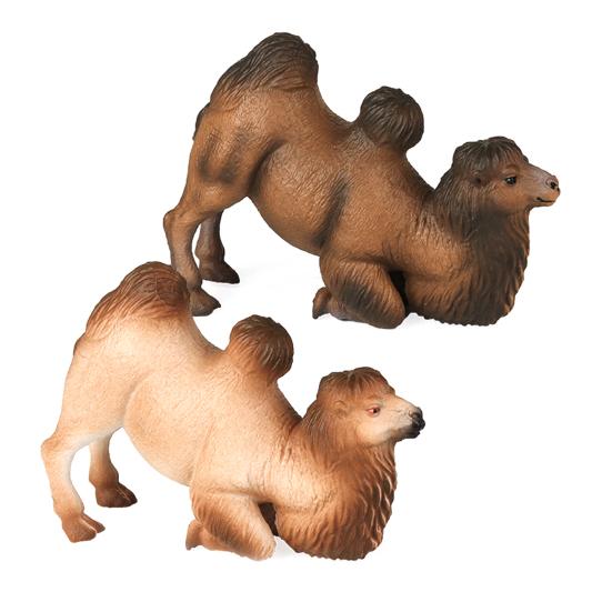 Simulation Camel Model Kneeling Two-humped Camel Figurine Realistic Miniature Animal Collectible Toy Desktop Decoration Ornament