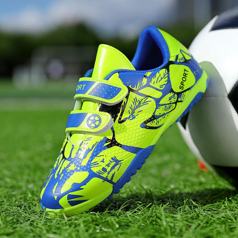 Broken Training Low Top Big Kids Youth Football Shoes Kids Spikes Sneakers Flat Velcro Elementary School Students