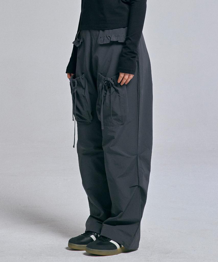 AWESOME STUDIO Out-Pocket Cargo Wide Pants Charcoal