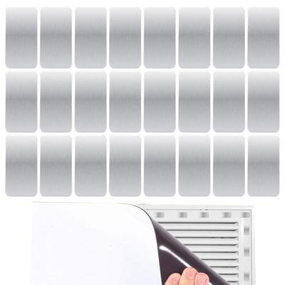 Adhesive Metal Plate For Magnets 24 Pieces Magnet Plate With Adhesive Backing Metal Strips Steel Vent Cover Magnetic Mounts