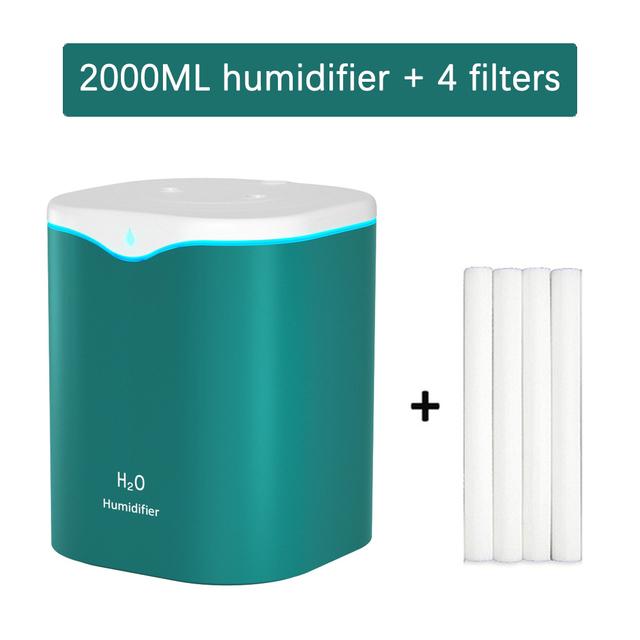 Air Humidifier Double Nozzle 2l Essential Oil Aroma Diffuser With Coloful Led Light Ultrasonic Humidifiers Aromatherapy Diffuser