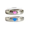 2x Luminous Joint Ring Teen Girl Women Fluorescent Dainty-Blue Love-Heart Rings