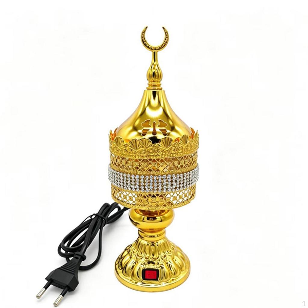 Plug In Scent Warmer Metal Electric Incense Burner Decorative Home Decor for Living Room