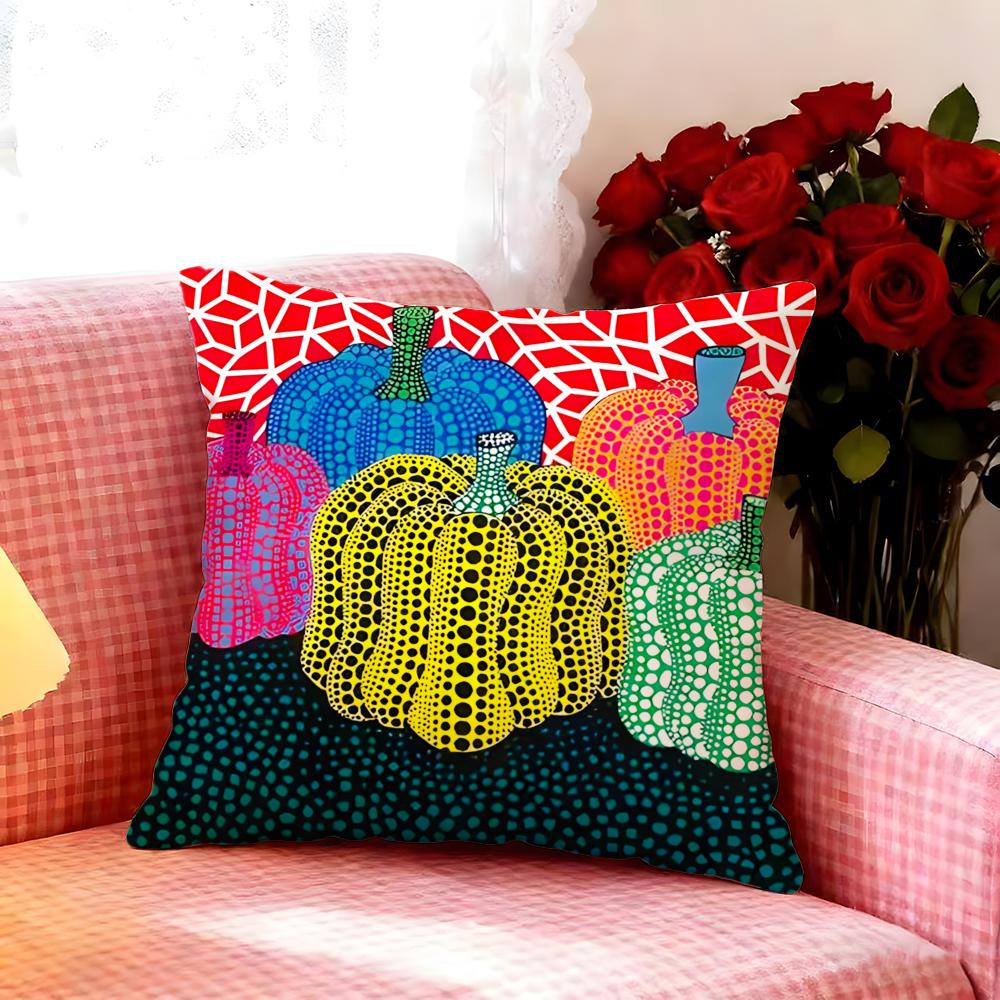 Yayoi Kusama Abstract Art Pumpkin Cushion Cover Premium Soft Pillowcase SkinFriendly  MultiPurpose for Home Office Travel