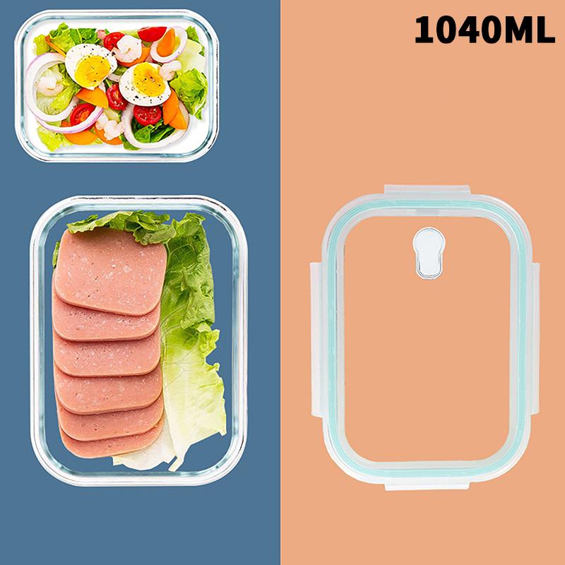 1/2/3 Fack Förtjockad Läckagesäker Mikrovågsugnssäker Matlåda Hög Borosilikatglas Bento-låda Med Lock Lufttäta Matlådor