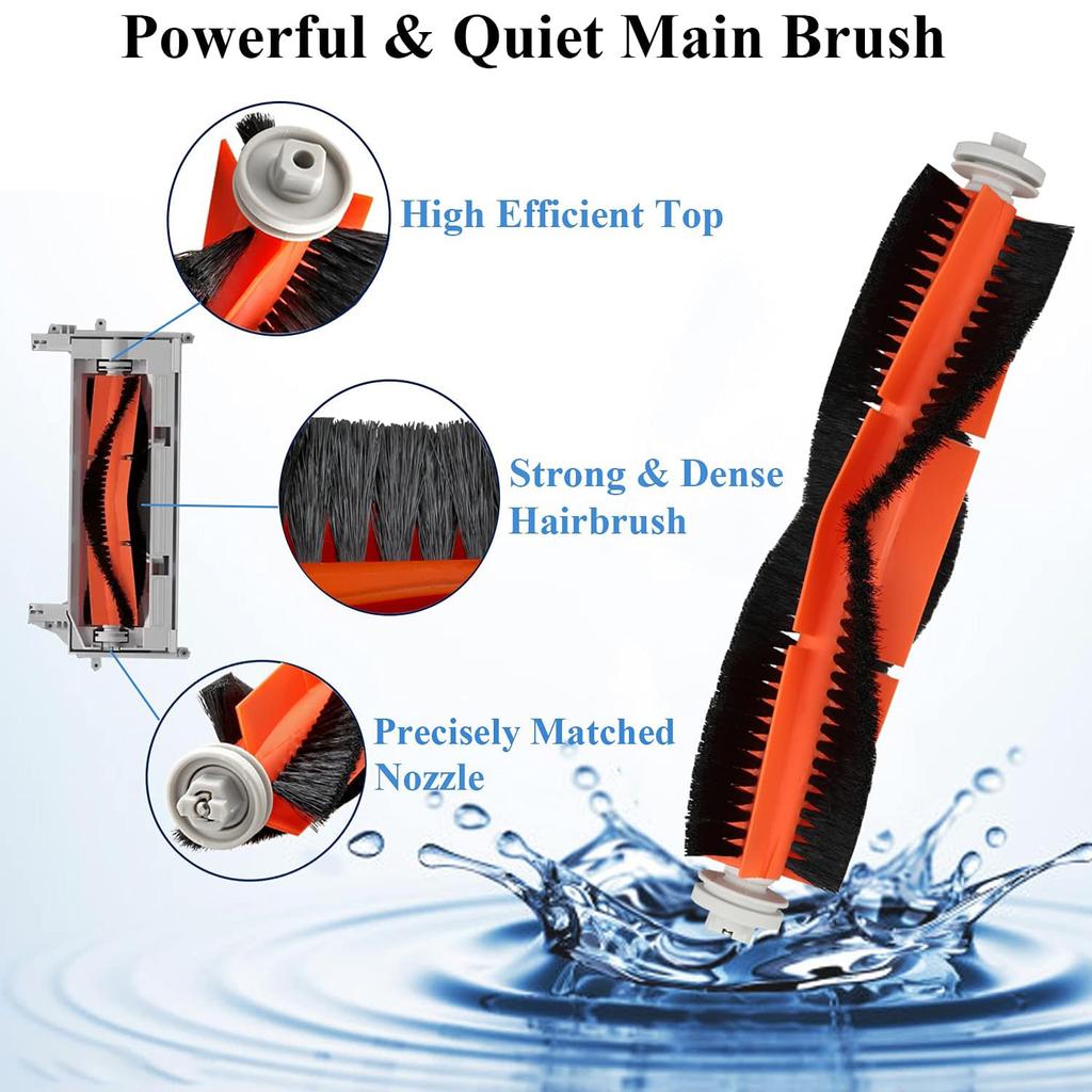17Pcs Replacement Kit for Roborock S60/S51/S50 Vacuum Cleaner Main Brush Side Brush Mop Cloth Water Tank Filter Set