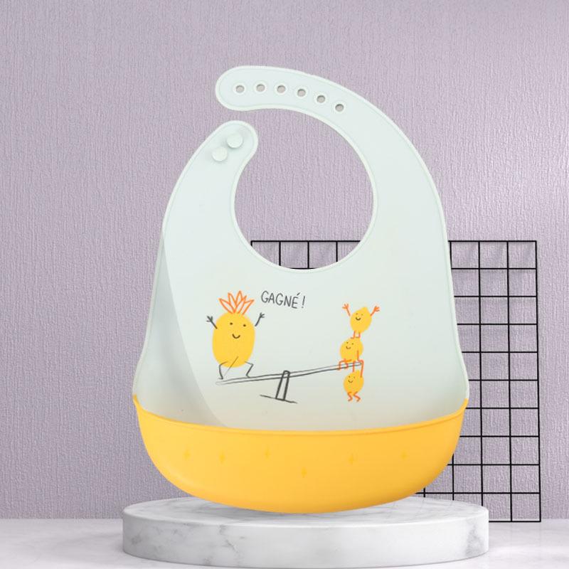 Waterproof Silicone Baby Bib - Large, Wash-Free, Drool & Meal Bib for Newborns and Children