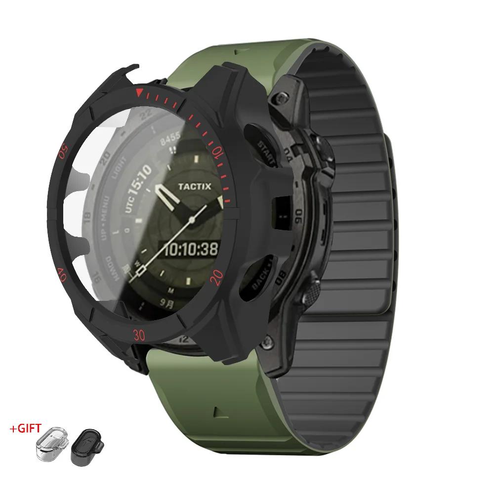 Strap+Case For Garmin Fenix 8 47 51mm Tempered Glass Cover Magnetic Silicone Band QuickFit Bracelet Protector Fenix8 Accessories
