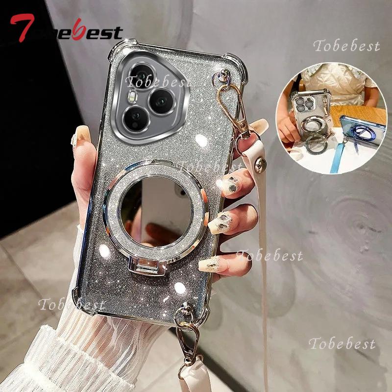 

Для Huawei Honor 400 Lite Pro Чехол Кроссбоди Ремешок Гальваническое Покрытие Зеркало Держатель Крышка Honor 400 Pro серебряный