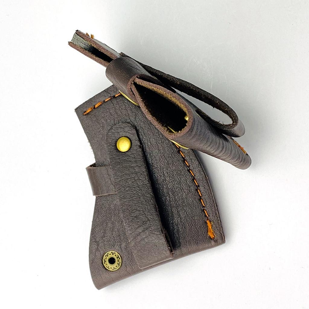 Hatchet Cover PU Leather Axe Sheath Waist Mounted Axe Head Cover with Button Clip Hatchet Sleeve Leather Axe Head Cover