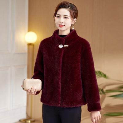 Winter Neuer Nerzartiger Mantel Damen Pelzjacke Verdickt Stehkragen Oberbekleidung Kurz Nerz Samt Übermantel Damen Mode Tide Tops