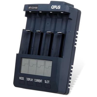 Opus Bt-c3100 Digital Smart 4 Slot Lcd Battery  Charger Compatible For Li-ion Nicd Nimh Aa Aaa 10440