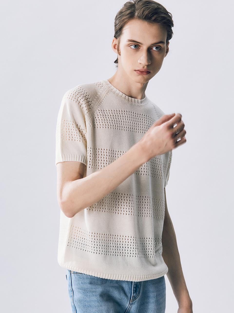 Edward Max Morina Short-Sleeve Knitwear Cream M