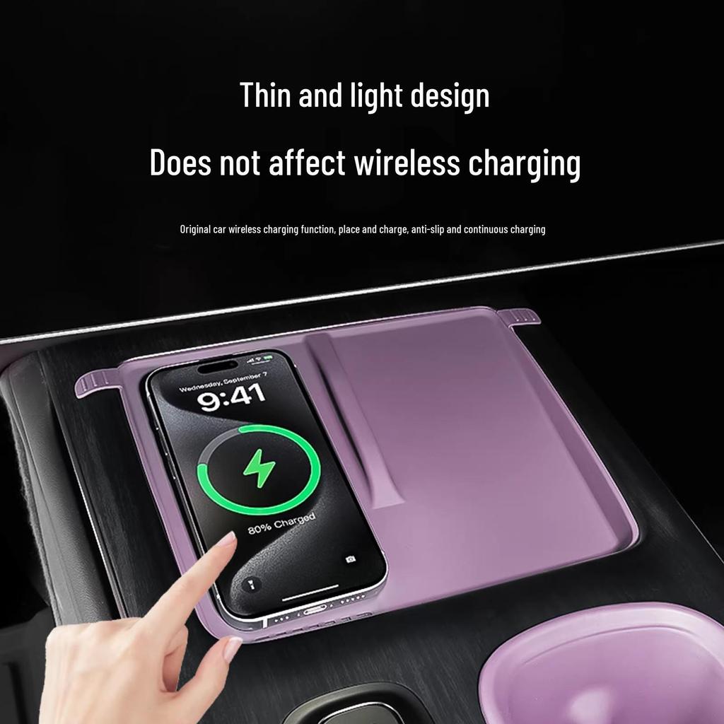 Silicone Pad for Xiaomi SU7 Wireless Charger: Dustproof, Anti-slip, Heat Dissipation for Car Console