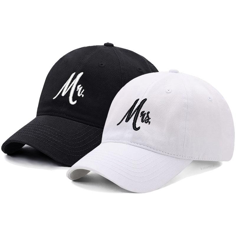 Passender Herr. & Frau. Baseballkappe Herren Damen Baumwolle Stickerei Sport Golfkappen Brautgeschenk Frischvermählte Flitterwochen Hochzeitsgeschenk