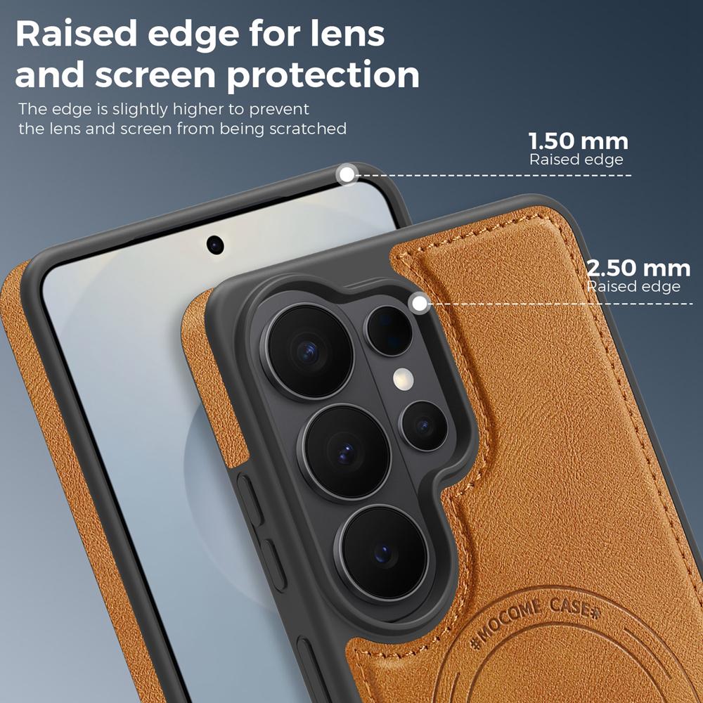 KEYSION Retro PU Leather Case for MagSafe for Samsung Galaxy S25 S26 Ultra 5G S26+ S25 FE Magnetic Shockproof Phone Cover