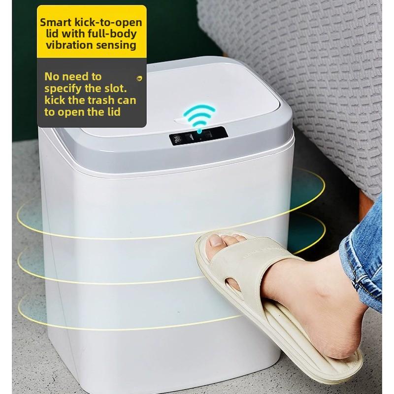 Cubo de basura inteligente con sensor automático para cocina baño y hogar