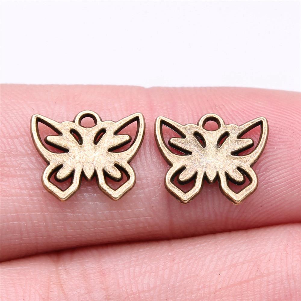 Charms Small Butterfly Pendants Wedding Jewelry Findings ZC114