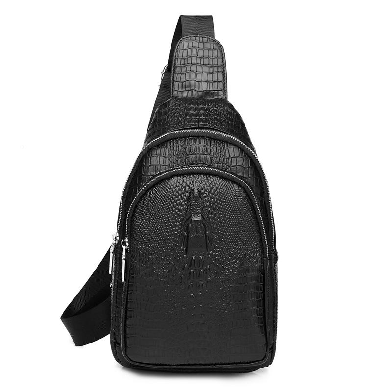 

Мужская кожаная одноплечевая нагрудная сумка, сумка кроссбоди из коровьей кожи, модная мужская передняя сумка кроссбоди чёрный