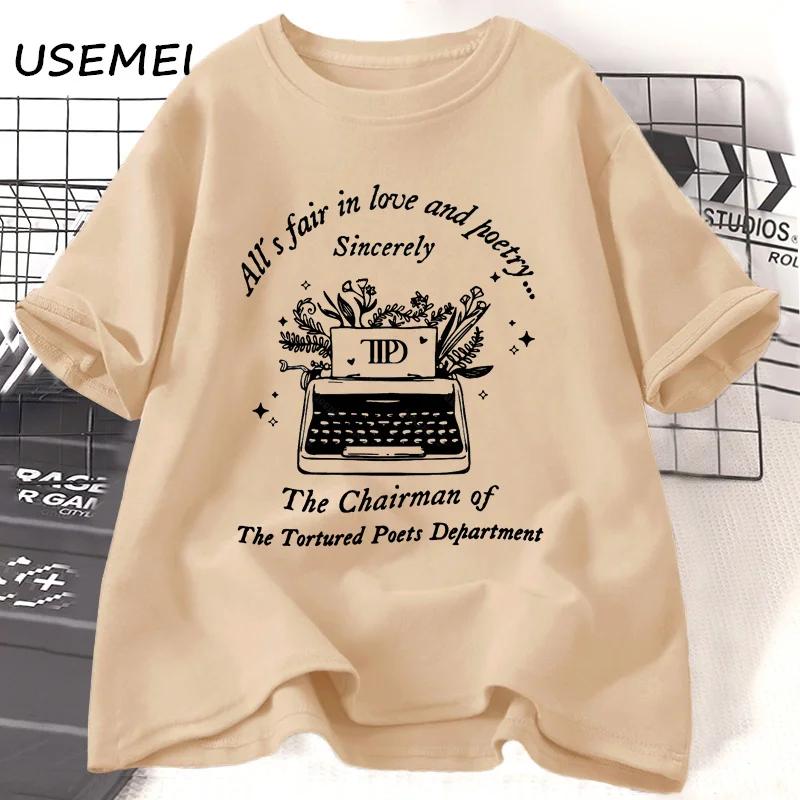 Alles ist erlaubt in Liebe und Poesie T-Shirt Damen 2024 TTPD Neues Album Merch T-Shirt The Tortured Poets Department T-Shirts Baumwoll-Tops