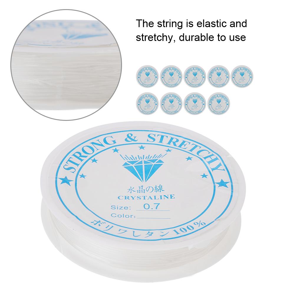 Kristall-elastische Schnur, transparenter Perlenfaden zur Schmuckherstellung (0.7mm * 11m)