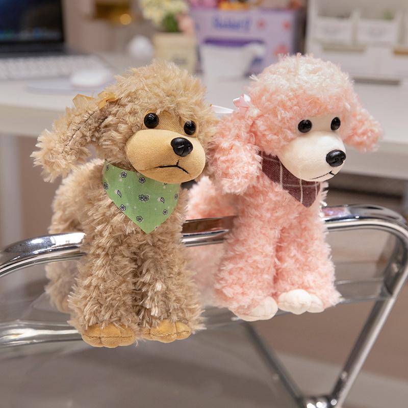 Umělý plyšový plyšový pudl, roztomilý šátek, pejsek, panenka, svatební dárek, pejsek, samec a samice, dárek k narozeninám