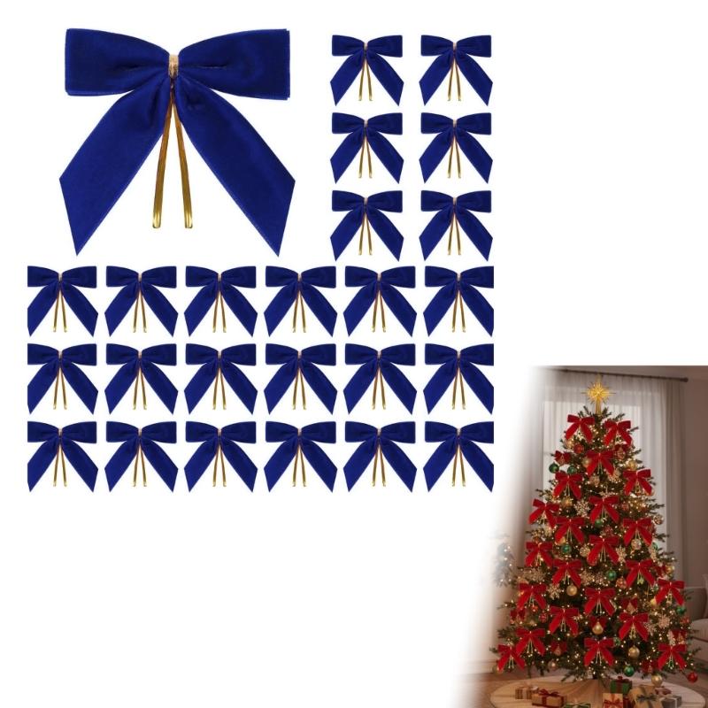 Luxurious Velvety Bowknot Knot Ornament Velvety Holiday Decors For Christmas Tree Holiday Homes Party Decorations