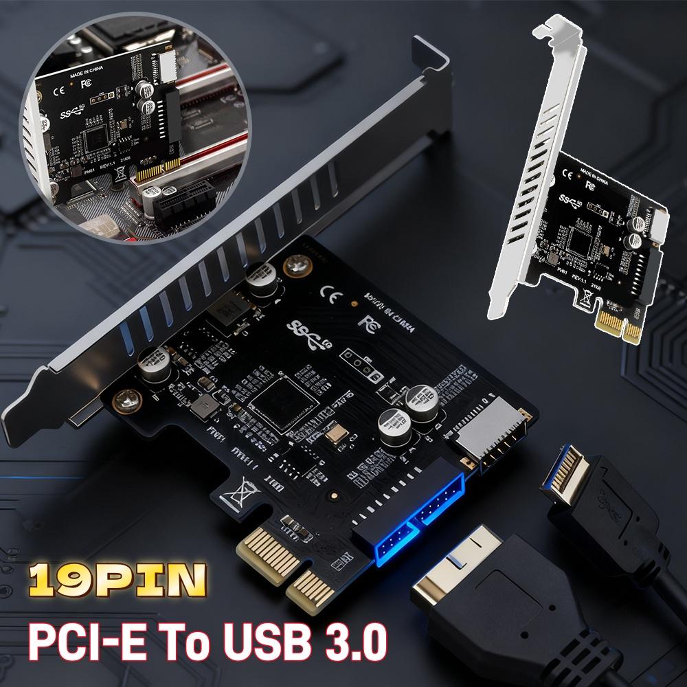 PC PCI-E To USB 3.0 Type C Front Panel Adapter 19PIN PCI-E To USB 3.0 Hub Splitter Extender Card