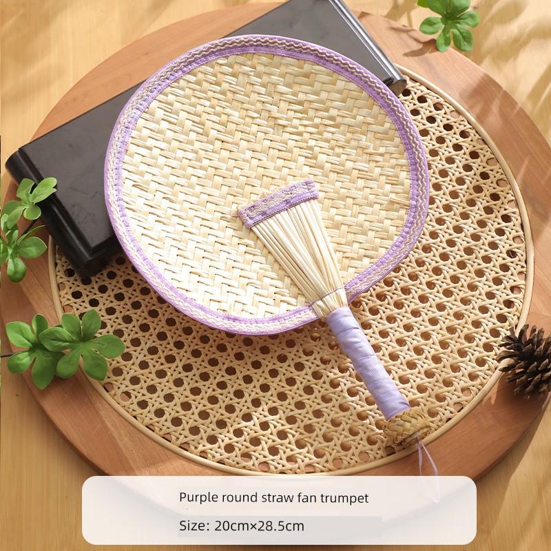 Purely Handmade Wheat Straw Woven Large Fan, Traditional Small Palm Leaf Fan, Dance Hand Fan, Handmade Baby Fan