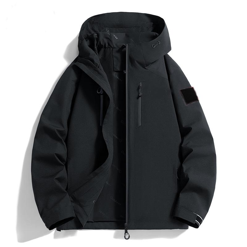 

Men Spring Autumn Jacket Hooded Windproof Comfortable Breathable Cargo Coat Male Outerwear Gym Hiking Casual Sport Charge Jacket 4XL