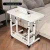 Adjustable Multi-Layer Bookshelf & Movable Laptop Table with Wheels