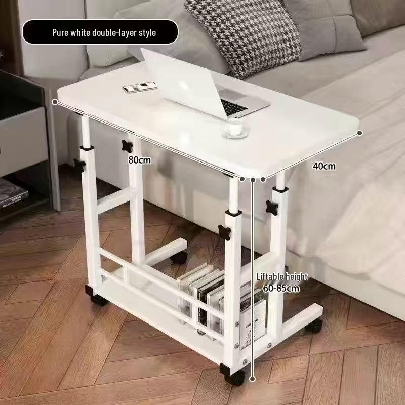 Adjustable Multi-Layer Bookshelf & Movable Laptop Table with Wheels
