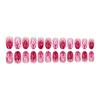 24pcs Short Press On Nails With Heart Flame Designs Acrylic False nail For Women And Girls Easy To Apply And Remove