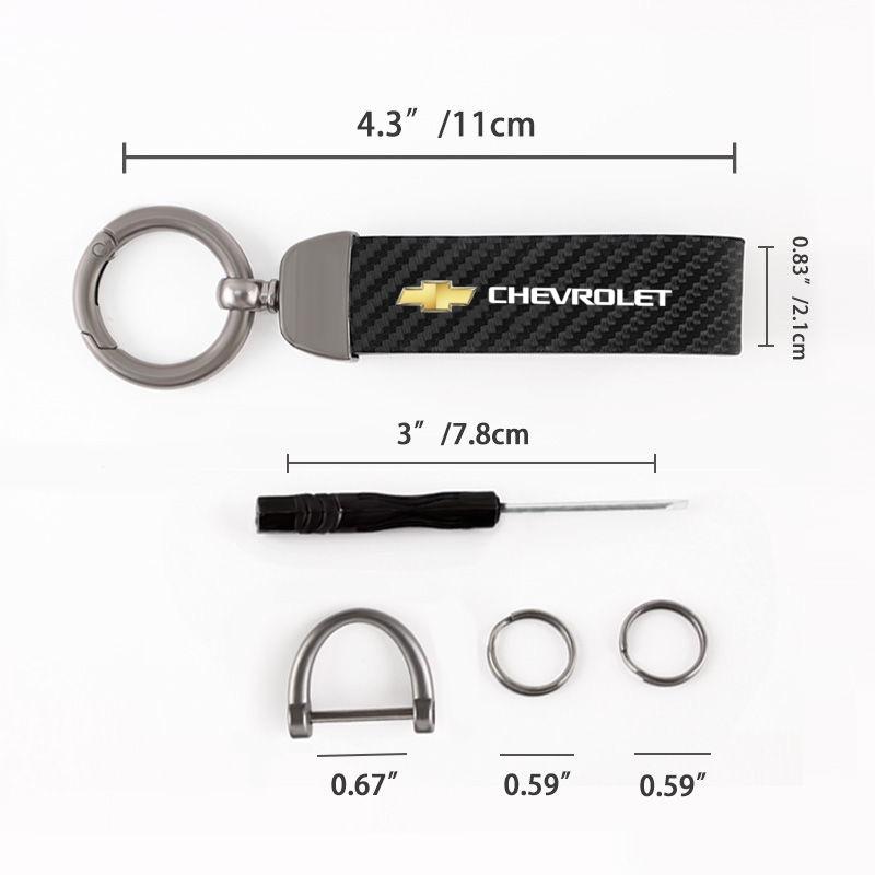 Carbon fiber Leather Car Keyring Exquisite Anti-lost Car Keychain For Chevrolet Colorado Cruze Spark Captiva Malibu Trax
