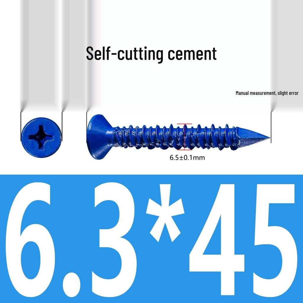 Blue Rust-Proof Countersunk Self-Tapping Cement Screws