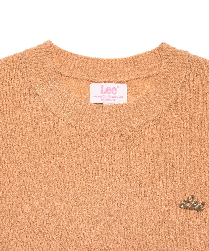 LEE Women'S Round Neck Boucle Knit Peach