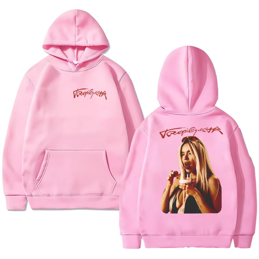 Singer Karol G Tropicoqueta album Double Sided print Hoodie Men women Fashion Y2k Sweatshirt Unisex Fleece Long sleeve pullovers