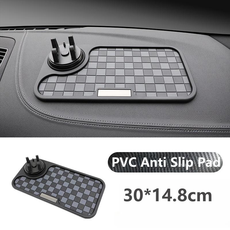 2 in 1 Dashboard Anti Slip Mat with Phone Mount 360-Degree Rotation Car Phone Holder PVC Non-Slip Key Storage Mat for Car