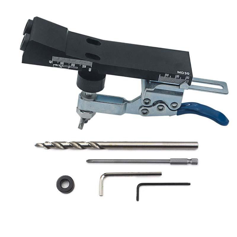 

15 Degree Drilling Locator Pocket Hole Jig Kit, Pocket Screw Jig, Pocket Dowel Hole Jig With Quick Clamp Wood Joint Angle Tool чорний