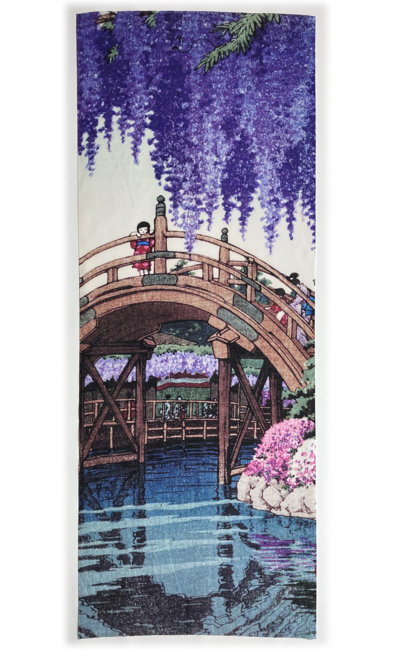 

hand towel of by Kawase Hasui Ukiyo-e Wisteria Kameido
