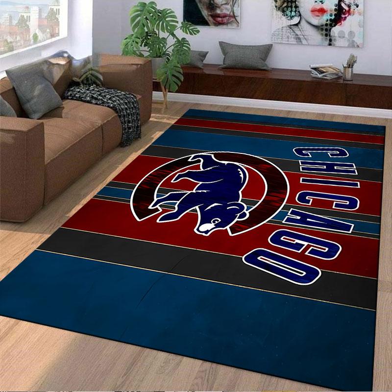 Chicago Bear Logo Striped Carpet suitable as a non-slip mat for the living room or bedroom sofa