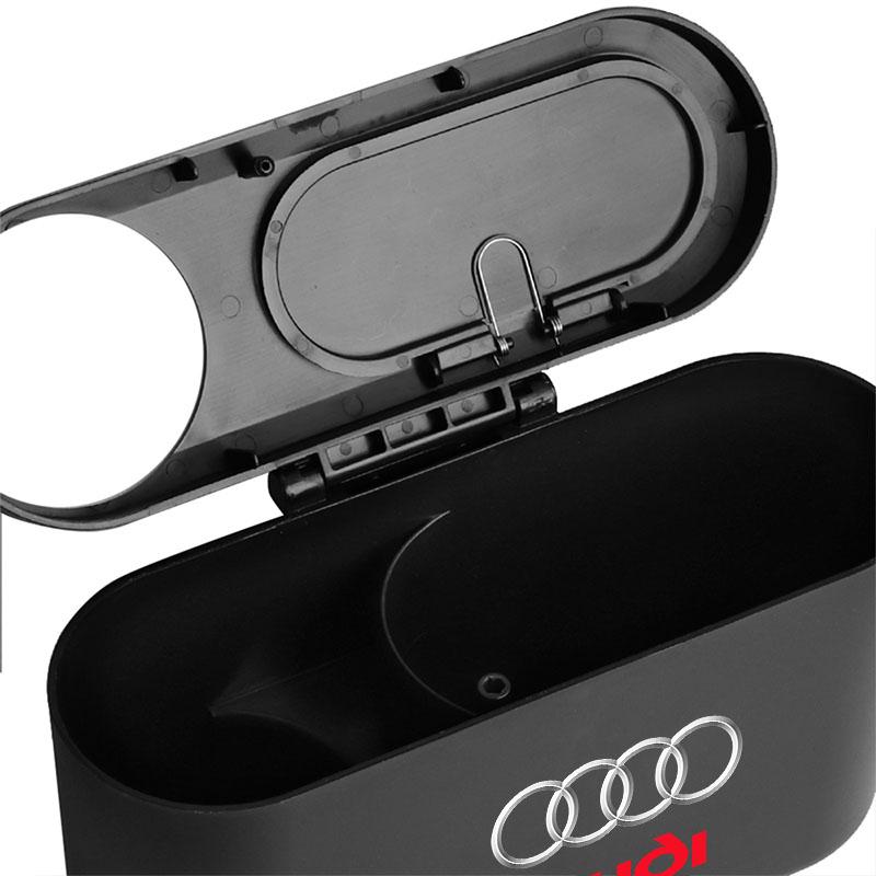 Hanging Car Trash Can Auto Emblem Garbage Box Accessories For Audi C7 C6 C5 B5 B6 B7 B8 B9 D3 Q3 Q5 Q7 TT A1 A3 A4 A5