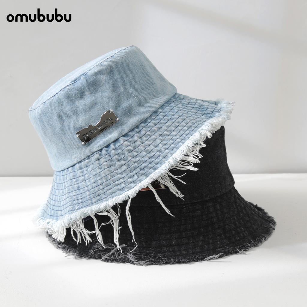 Rough edge cowboy fisherman hat children spring and summer niche literary bucket hat showing face small sunshade sunscreen basin hat