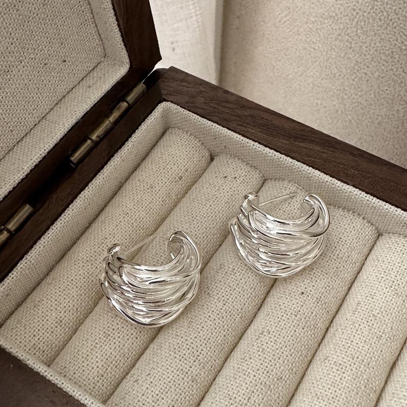 Xiaomi BF CLUB 925 Sterling Silver Earrings For Women Trendy Simple Interware Lines Earring Jewelry Prevent Allergy Party Accessories