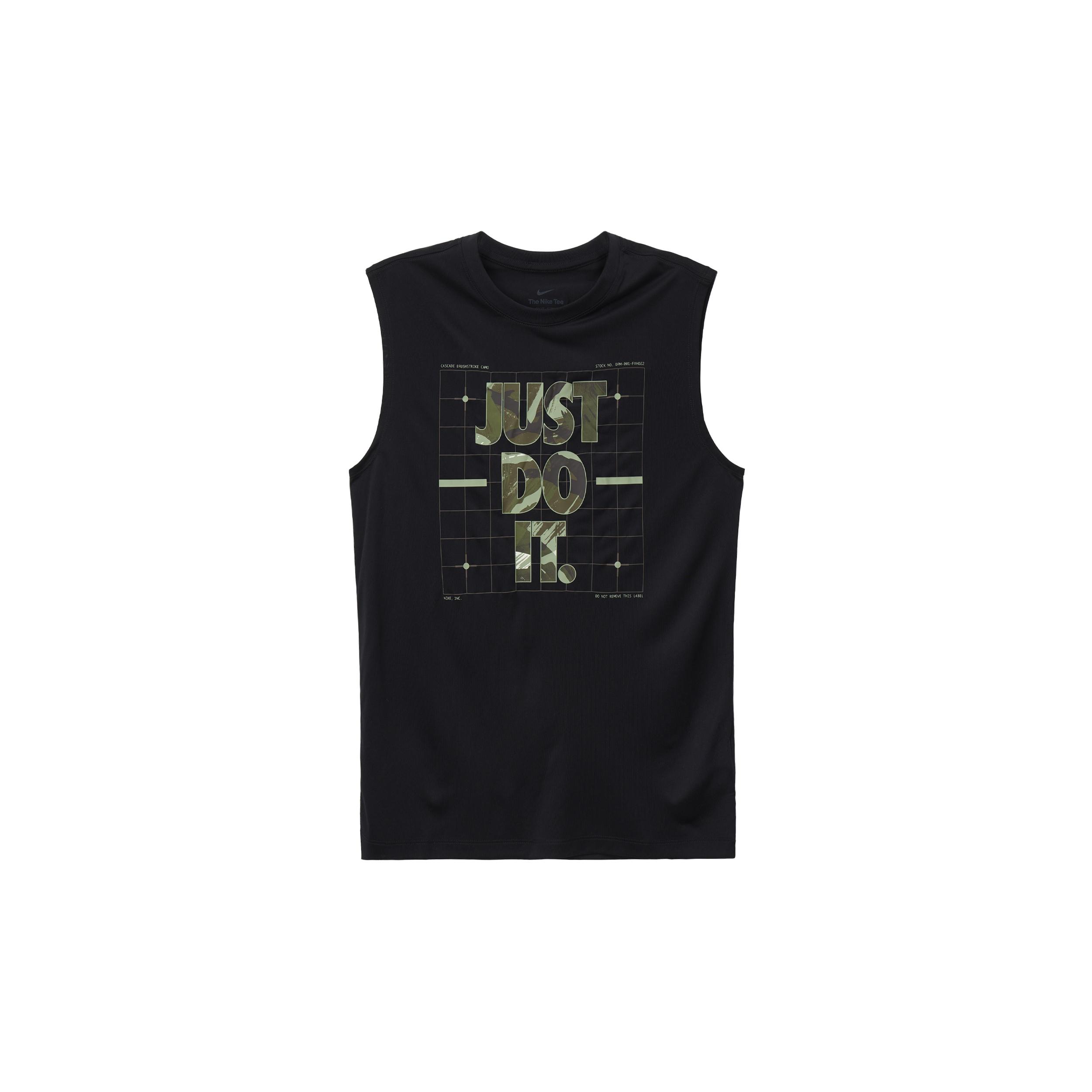 Nike Dri-FIT Men s Camo Sleeveless T-Shirt Black FJ2449-010 M